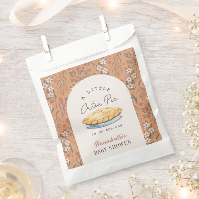 Kleine Süsse Pie Orange Floral Baby Dusche Geschenktütchen (Ausgeschnitten)