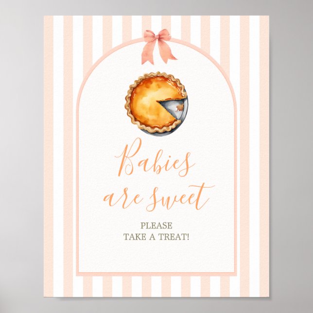 Kleine Süsse Pie Orange Gingham Babies sind süß Poster (Vorne)