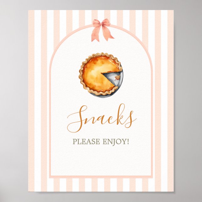 Kleine Süsse Pie Orange Gingham Snacks Poster (Vorne)