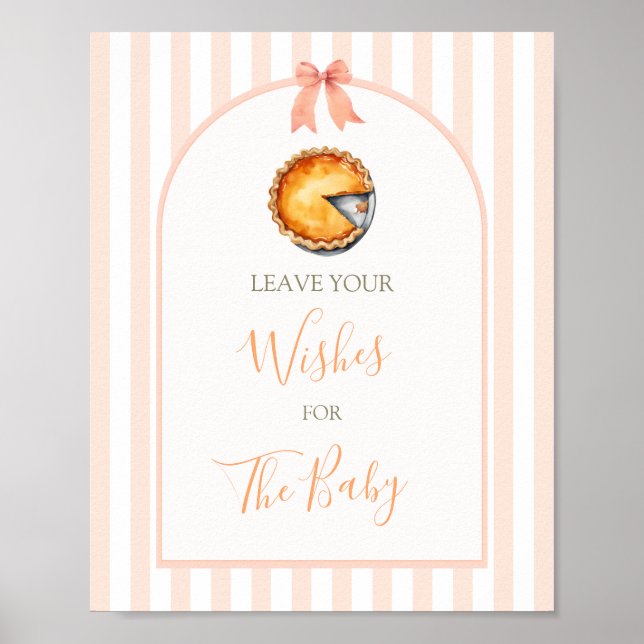 Kleine Süsse Pie Orange Gingham wünscht sich Baby Poster (Vorne)