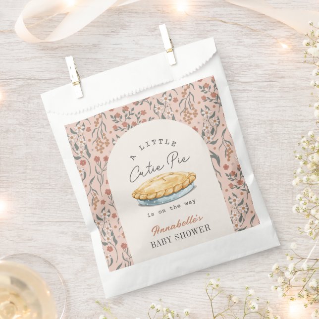 Kleine Süsse Pie Pink Floral Baby Dusche Geschenktütchen (Ausgeschnitten)