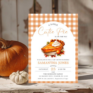 Kleine Süsse Pie Pumpkin Fall Gingham Baby Dusche Einladung