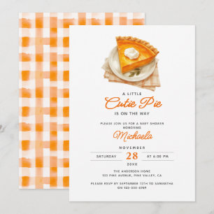 Kleine Süsse Pie Rustic Watercolor Babydusche Einladung