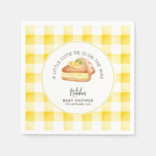 Kleine Süsse Pie Yellow Gingham Kariert Baby Dusch Serviette