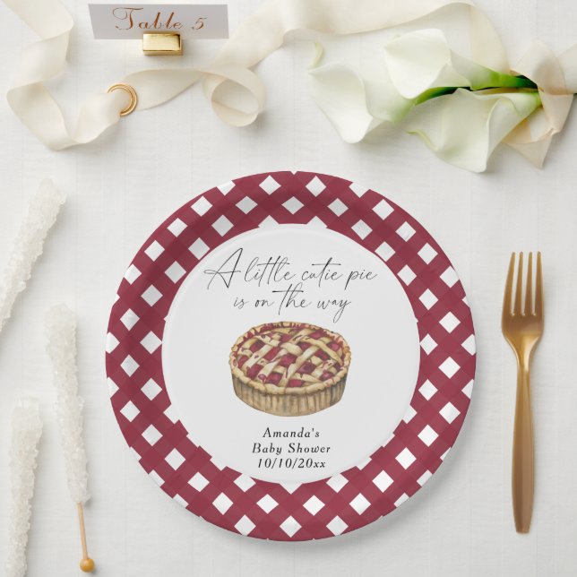 Kleine Süsse-Pieb-Dusche Pappteller (Hochzeit)