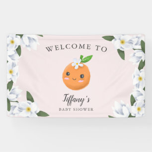 Kleine Süsse Pink Citrus Floral Willkommen Banner