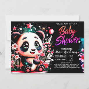 Kleine Süsse Pink Panda Dream Girl Babydusche Einladung