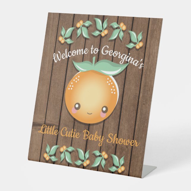 Kleine Süsse Rustikales Babyduschenschild Sockelschild (Vorderseite)