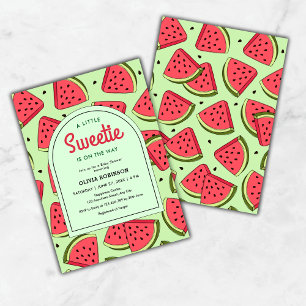 Kleine süße Sommer-Wassermelone-Babydusche Einladung