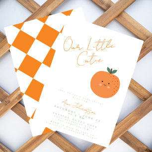 Kleine Süße Tangerine-Zitrus-Baby-Party Einladung