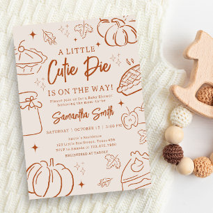 Kleine Süße Torte Herbst-Baby-Party Einladung