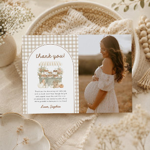 Kleine Süße Torte Herbst-Baby-Party-Foto Dankeskarte