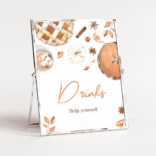 Kleine Süße Torte Herbst-Kürbis-Umschlag-Station Poster