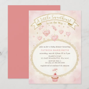 Kleine Süße Valentins Mädchen Baby-Party Einladung