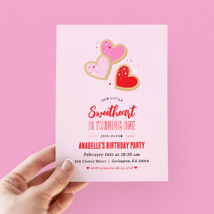 Kleine Süße Valentinstag 1. Geburtstagsfeier Einladung