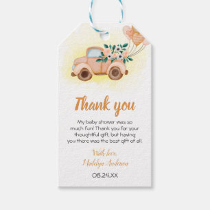 Kleine Süße Vintage-LKW-Drillinge-Baby-Party Geschenkanhänger