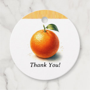 Kleine Süße Wasserfarbe Orange Babyparty Geschenkanhänger