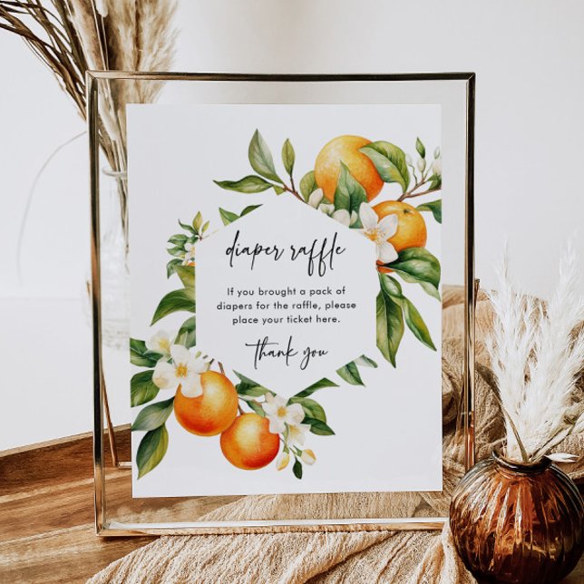 Kleine Süsse Windeln Raffle Sign Citrus Baby Dusch Poster (Von Creator hochgeladen)