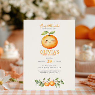 Kleine Süße wird 1 Orange Zitrone 1. Geburtstag Einladung