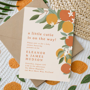 Kleine Süße Zitrone Orange Baby Shower Einladung
