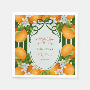 Kleine Süße Zitrone Orangen Streifen Babyparty Serviette