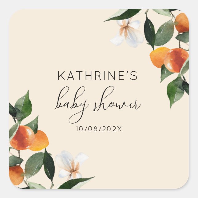 Kleine Süssen Babydusche Quadratischer Aufkleber (Vorderseite)