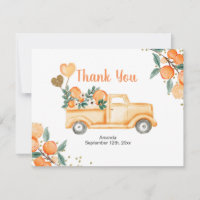 Kleine Süssen Orange Truck Danke Karte