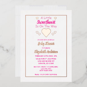 Kleine Sweetheart Baby Dusche Folieneinladung