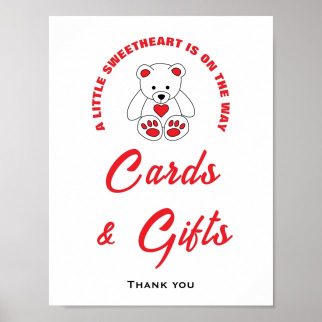 Kleine Sweetheart Baby Duschkarten & Geschenkgutsc Poster (Vorne)