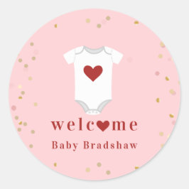 Kleine Sweetheart Bodysuit Valentine Baby Dusche Runder Aufkleber