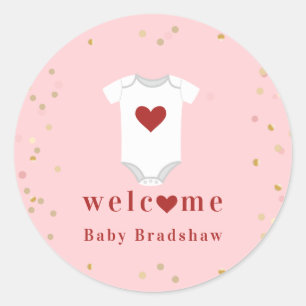 Kleine Sweetheart Bodysuit Valentine Baby Dusche Runder Aufkleber