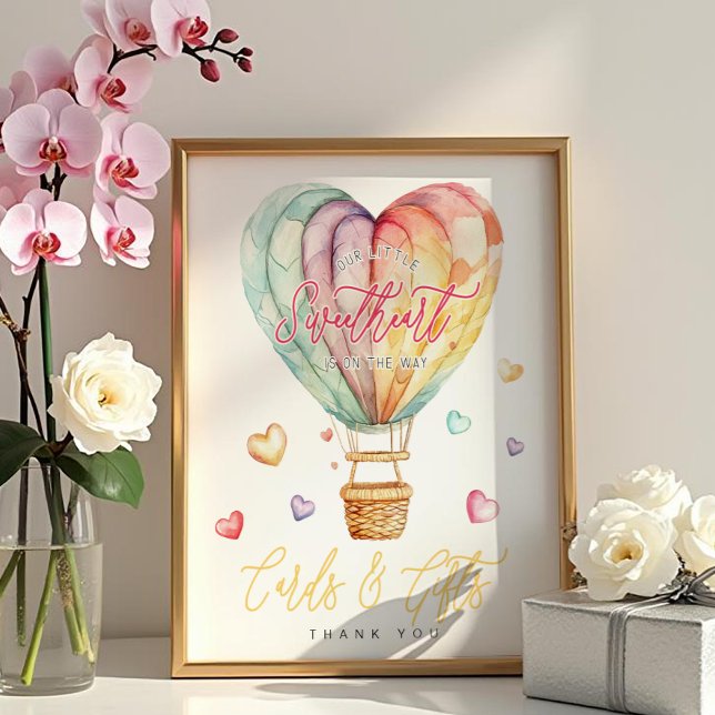 Kleine Sweetheart Cards und Geschenke Baby-Zeichen Poster (Sweetheart Baby Shower Sign)