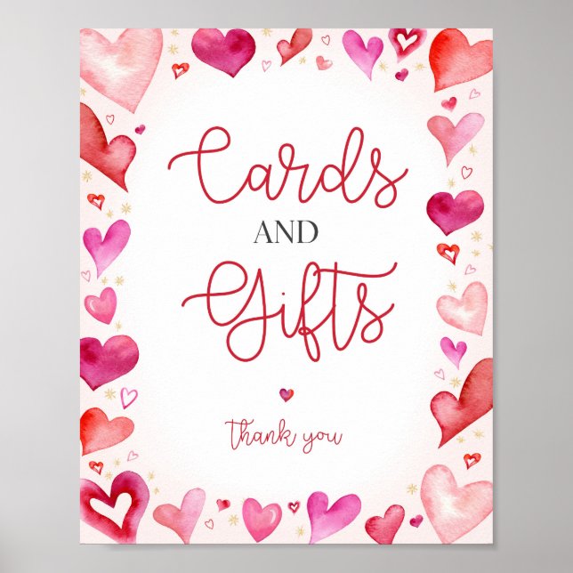 Kleine Sweetheart Cards und Geschenke Zeichen Poster (Vorne)