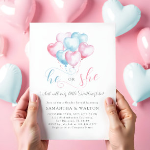 Kleine Sweetheart Gender Reveal Party Einladung