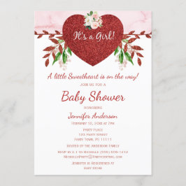 Kleine Sweetheart Valentine Girl Babydusche Einladung