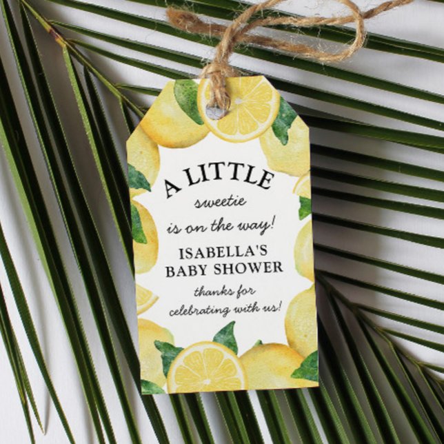 Kleine Sweetie Lemon Baby Dusche Geschenkanhänger (Von Creator hochgeladen)