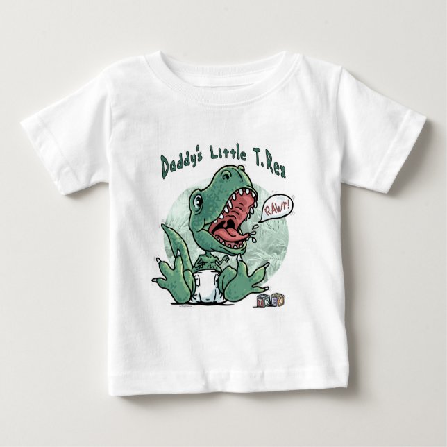 Kleine T. Rex des Vatis durch Mudge Studios Baby T-shirt (Vorderseite)