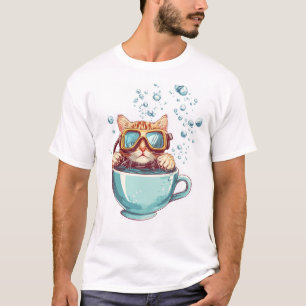 Kleine Taucherkatze � Lustige Tauch-Kitty-Teeliebh T-Shirt