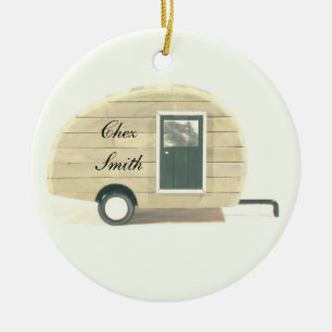 Kleine Teardropwohnwagen-Casa Keramik Ornament