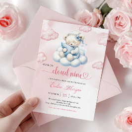 Kleine Teddybär-Baby-Party-Einladung Cloud 9 Thema Einladung