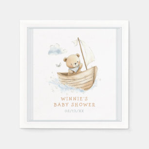 Kleine Teddybär-Baby-Party für kleine Segler Serviette