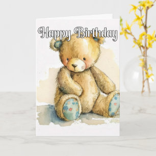 Kleine Teddybär nachdenkend Karte
