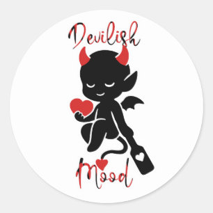 Kleine Teufel Baddie Love Paddle "Teuflische Stimm Runder Aufkleber