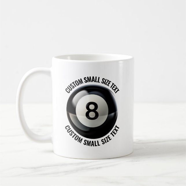Kleine Textgröße 330ml personalisierter 8-Ball-Bec Kaffeetasse (Links)