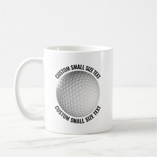 Kleine Textgröße 330ml personalisierter Golfbecher Kaffeetasse