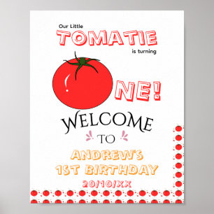 Kleine Tomatie wird ein süßes 1. Geburtstag Poster
