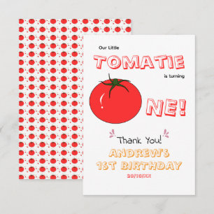 Kleine Tomatie wird Eins Süßer 1. Geburtstag Dankeskarte