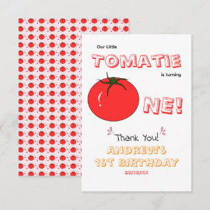 Kleine Tomatie wird Eins Süßer 1. Geburtstag Dankeskarte