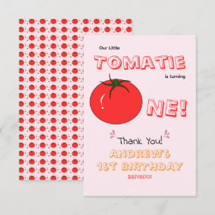 Kleine Tomatie wird Eins Süßer 1. Geburtstag Dankeskarte