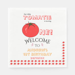 Kleine Tomatie wird Eins Süßer 1. Geburtstag Serviette